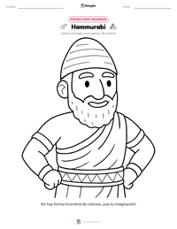 Página para colorear de Hammurabi para niños