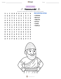Vista previa de la hoja de trabajo imprimible de Hammurabi