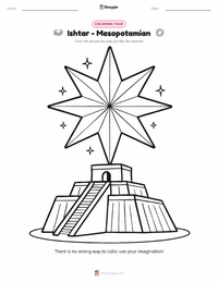 Ishtar - Mesopotamian coloring page for kids