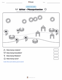 Ishtar - Mesopotamian printable worksheet preview