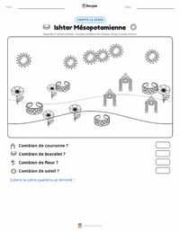 Aperçu de la feuille de travail imprimable Ishtar - Mésopotamienne