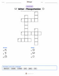 Ishtar - Mesopotamian printable worksheet preview
