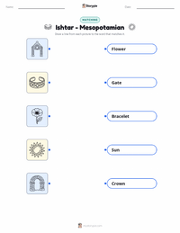 Ishtar - Mesopotamian printable worksheet for kids