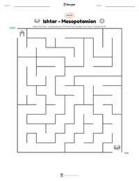 Ishtar - Mesopotamian printable worksheet preview