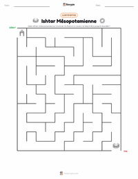 Aperçu de la feuille de travail imprimable Ishtar - Mésopotamienne