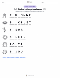 Aperçu de la feuille de travail imprimable Ishtar - Mésopotamienne
