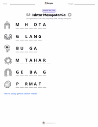 Prabaca lembar kerja cetak Ishtar - Mesopotamia