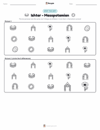 Ishtar - Mesopotamian printable worksheet preview