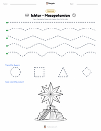 Ishtar - Mesopotamian printable worksheet preview