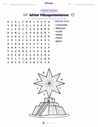 Aperçu de la feuille de travail imprimable Ishtar - Mésopotamienne