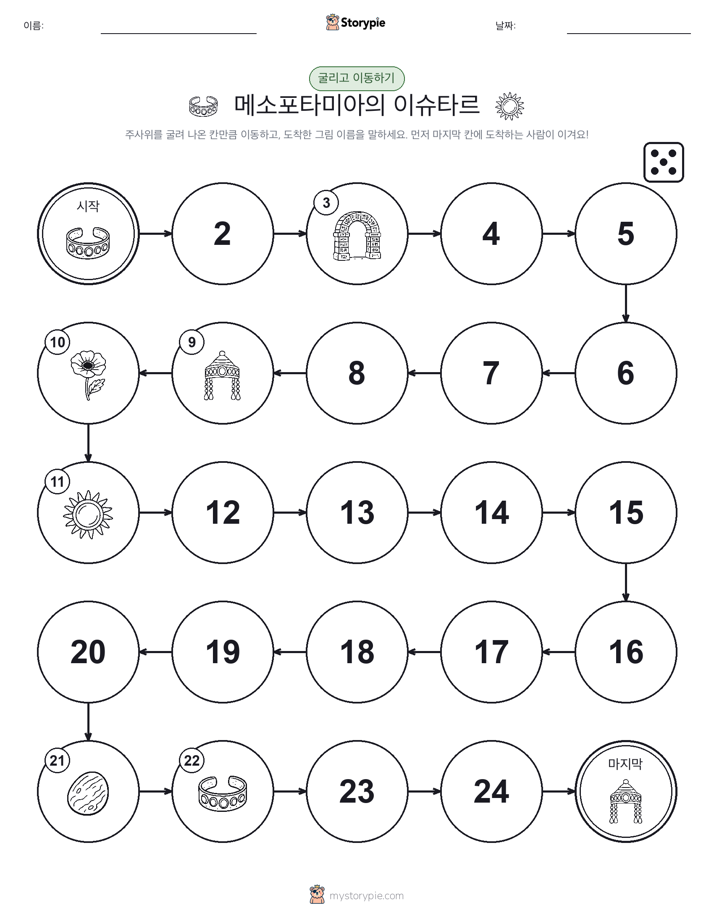 주사위 굴리고 이동하기 게임