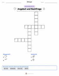 Angebot und Nachfrage druckbare Arbeitsblatt Vorschau