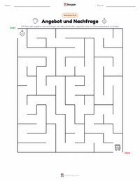 Angebot und Nachfrage druckbare Arbeitsblatt Vorschau