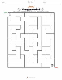 Vraag en aanbod afdrukbare werkblad voorbeeld