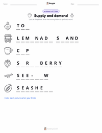 Supply and demand printable worksheet preview