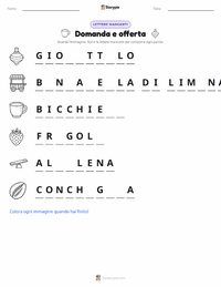 Anteprima della scheda stampabile di Domanda e offerta