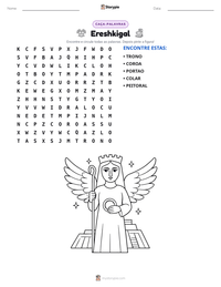 Prévia da folha de atividades imprimível Ereshkigal