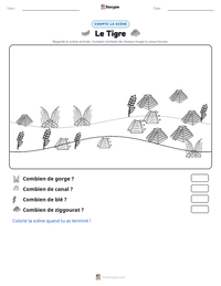 Aperçu de la feuille de travail imprimable Le Tigre