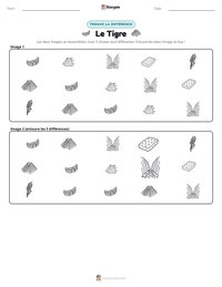 Aperçu de la feuille de travail imprimable Le Tigre