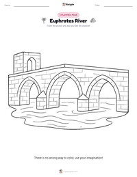 Euphrates River coloring page for kids