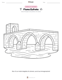 Pagina da colorare di Fiume Eufrate per bambini
