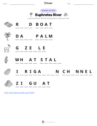 Euphrates River printable worksheet preview