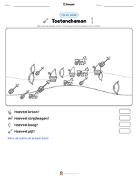 Toetanchamon afdrukbare werkblad voorbeeld