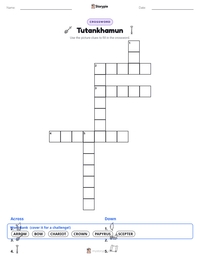 Tutankhamun printable worksheet preview