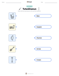 Tutankhamun printable worksheet preview