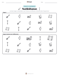 Aperçu de la feuille de travail imprimable Toutânkhamon