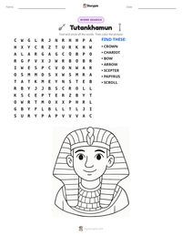 Tutankhamun printable worksheet preview