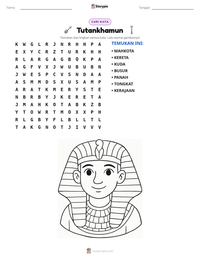 Prabaca lembar kerja cetak Tutankhamun