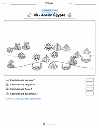 Aperçu de la feuille de travail imprimable Râ - Égypte ancienne