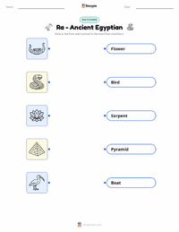 Ra - Ancient Egyptian printable worksheet preview