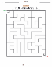 Aperçu de la feuille de travail imprimable Râ - Égypte ancienne