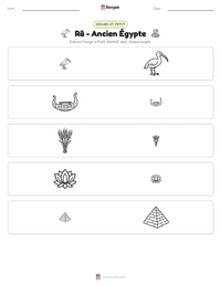 Aperçu de la feuille de travail imprimable Râ - Égypte ancienne