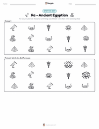 Ra - Ancient Egyptian printable worksheet preview