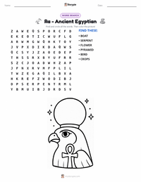 Ra - Ancient Egyptian printable worksheet preview