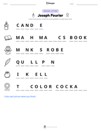 Joseph Fourier printable worksheet preview