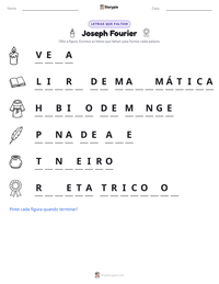 Prévia da folha de atividades imprimível Joseph Fourier