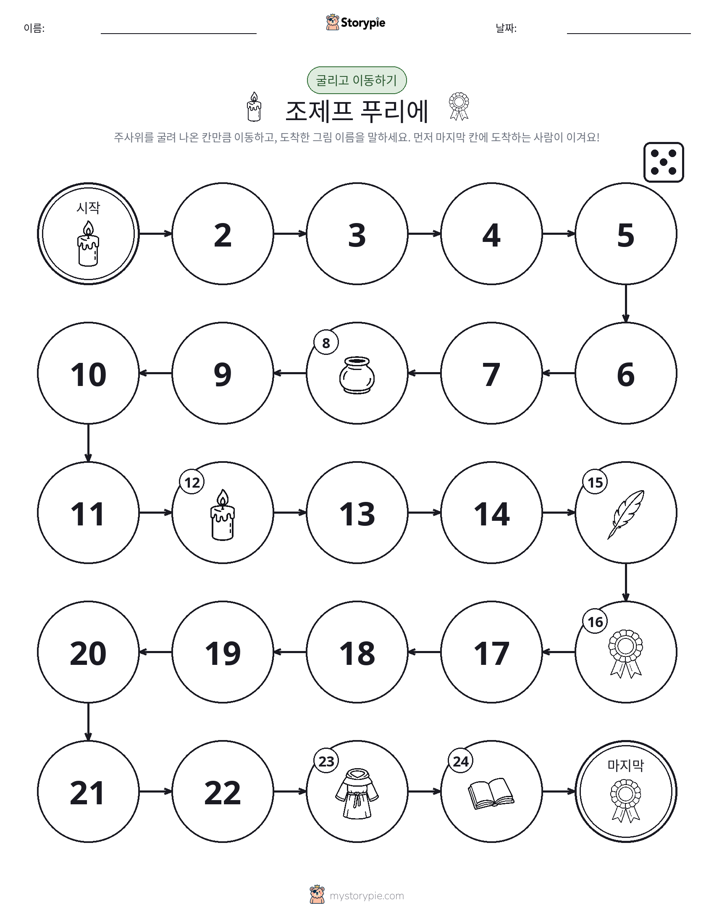 주사위 굴리고 이동하기 게임