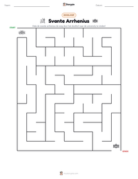 Svante Arrhenius afdrukbare werkblad voorbeeld