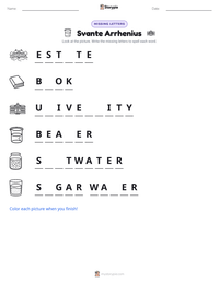 Svante Arrhenius printable worksheet preview
