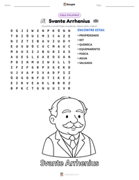 Prévia da folha de atividades imprimível Svante Arrhenius