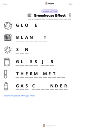 Greenhouse Effect printable worksheet preview