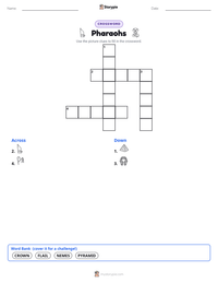 Pharaohs printable worksheet preview