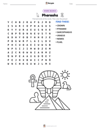 Pharaohs printable worksheet preview