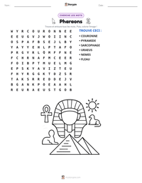 Aperçu de la feuille de travail imprimable Pharaons