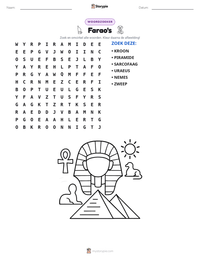 Farao's afdrukbare werkblad voorbeeld