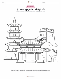 Trang tô màu Trung Quốc Cổ đại cho trẻ em